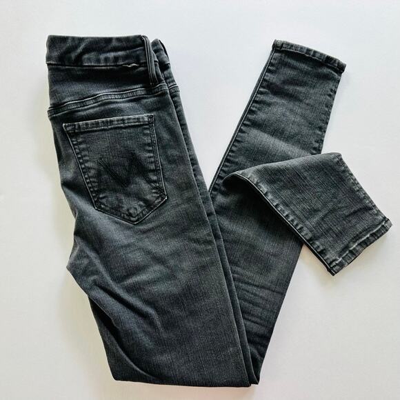 Mother Denim High Waisted Looker Size 27 Dancing in Dark Black Stretch Skinny - Picture 2 of 10